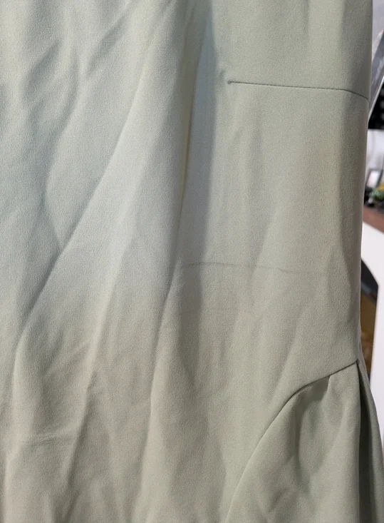 Woven Square Neck Solid Midi Dress In Moss Green From Cider Sz 1XL - Picture 14 of 16